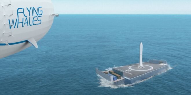 Wykorzystanie sterowca LCA60T do transportu części i komponentów do rakiet nośnych Ariane 6. fot: Flying Whales