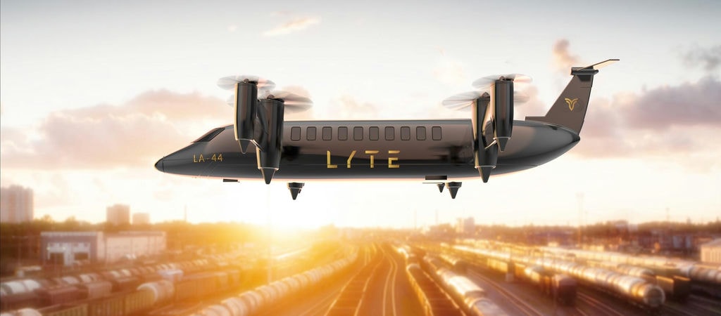 Hybrydowy samolot eVTOL SkyBus firmy Lyte Aviation mógłby przewozić pasażerów i towary do odległych obszarów bez infrastruktury lotniskowej. fot: Lyte Aviation